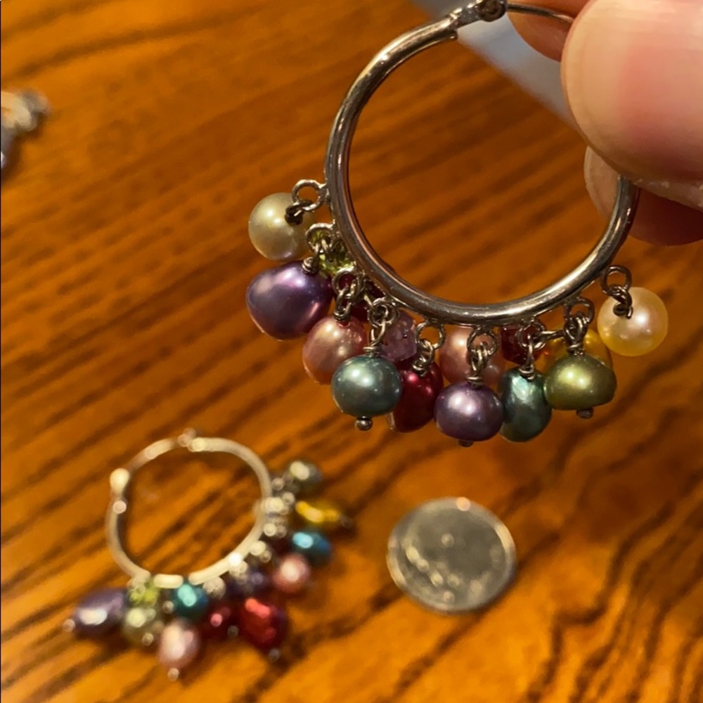 Multi-Color Dangle Bead Earrings - image 2